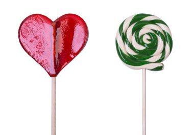 beyaz zemin üzerine iki lolipop