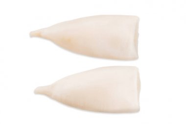 Beyaz arka plan üzerinde izole ham kalamar