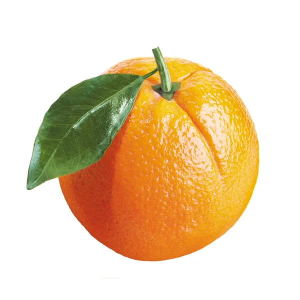 Naranja Fresca Sobre Fondo Blanco —  Fotos de Stock