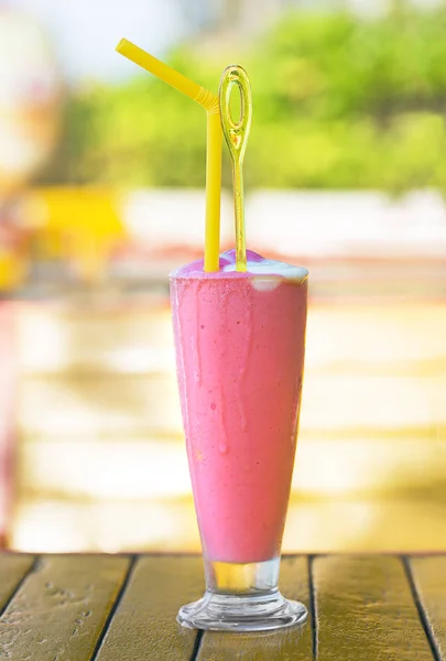 Gezond Biologisch Voedsel Aardbeien Fruit Drinken Smoothie — Stockfoto