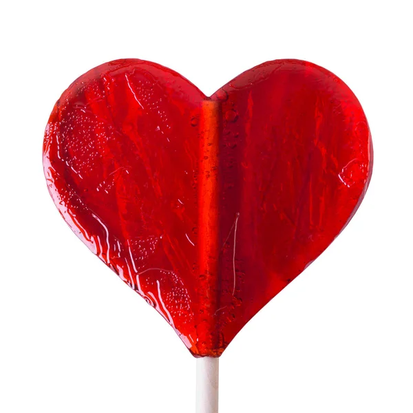 Beyaz Zemin Üzerinde Bir Şeker Kalp Şekli — Stok fotoğraf