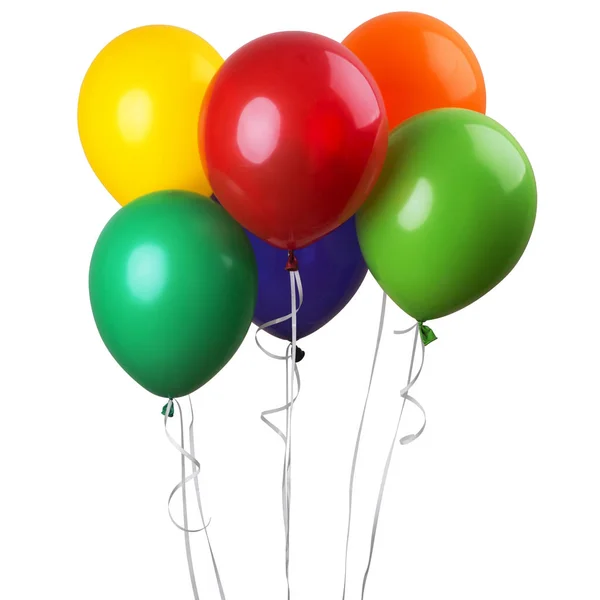 Beyaz Bir Arka Plan Üzerinde Izole Altı Balonlar Kutlamalar Doğum — Stok fotoğraf