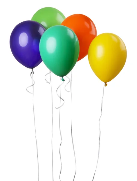 Beyaz Bir Arka Plan Üzerinde Izole Beş Balonlar Kutlamalar Doğum — Stok fotoğraf
