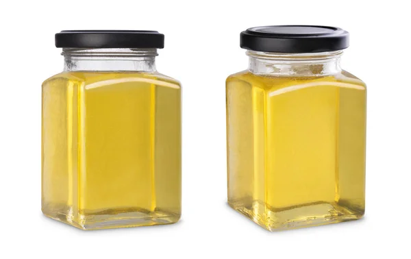 Mockup glass jar of fresh flower honey — Stock fotografie