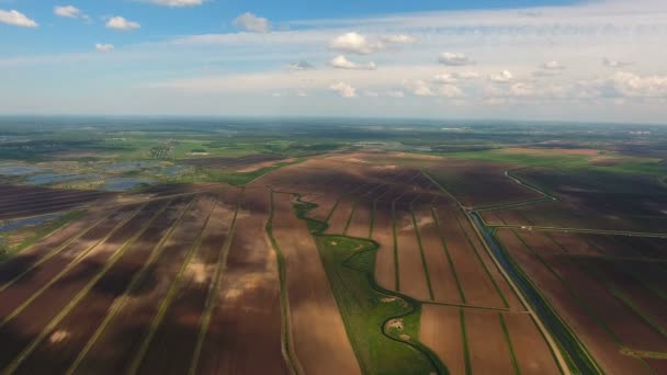 Vista aérea das terras agrícolas — Vídeo de Stock