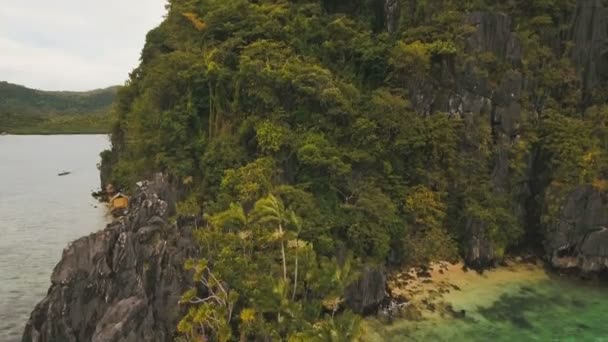 Plage tropicale, vue aérienne. Île tropicale .