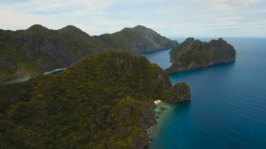 Tropik adalar, havadan görünümü. El Nido