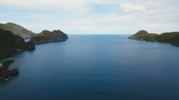 Тропические острова, вид с воздуха. Эль-Нидо — стоковое видео