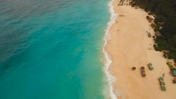 热带岛屿上美丽的海滩.菲律宾Boracay岛. — 图库视频影像