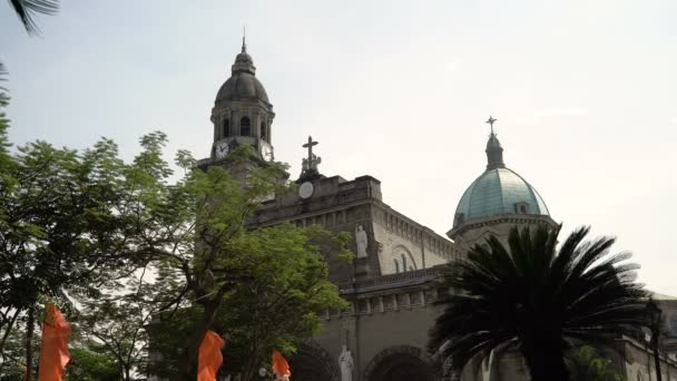 Kathedraal van Manilla, Intramuros. — Stockvideo