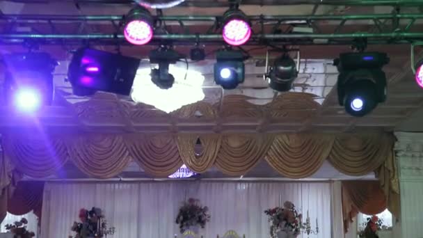 Wedding banquet hall. — Stock Video