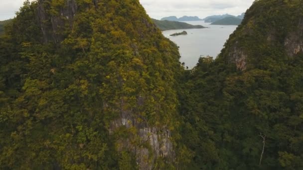 美丽的海湾鸟瞰图。热带岛屿. — 图库视频影像