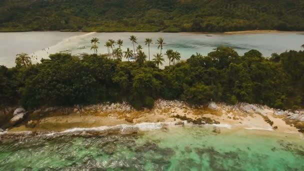 Bella spiaggia tropicale, vista aerea. Isola tropicale . — Video Stock