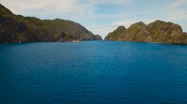 Tropik adalar, havadan görünümü. El Nido