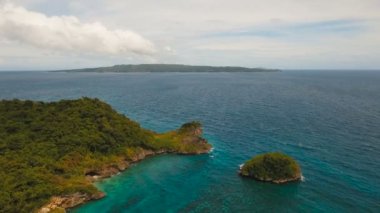 Hava güzel tropik ada görüntüleyin. Boracay Adası Filipinler.