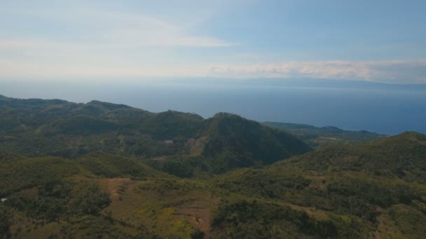 Εναέρια προβολή όμορφη ακτογραμμή στο τροπικό νησί. Φιλιππίνες Κεμπού. — Αρχείο Βίντεο