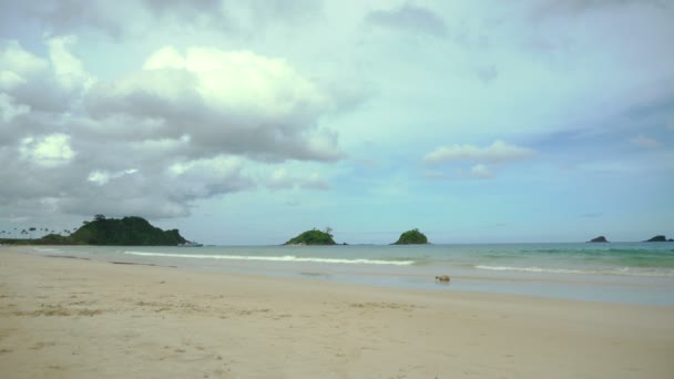 Gyönyörű tengerpart, a trópusi sziget. — Stock videók