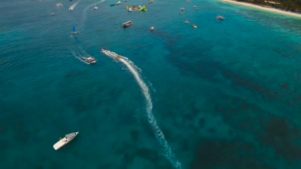 Atrakcja morska na plaży resort.Boracay wyspa Filipiny. — Wideo stockowe