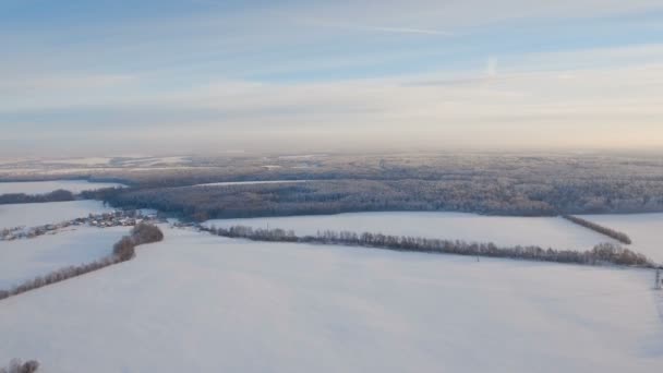 Paysage hivernal avec forêt, champ. Paysage hivernal .
