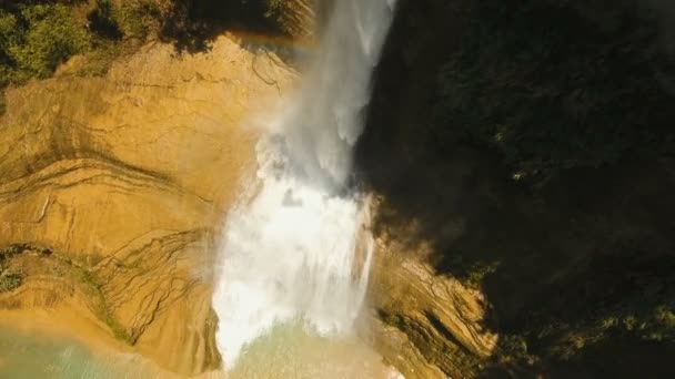 Beautiful tropical waterfall. Philippines Bohol island. — Stock Video