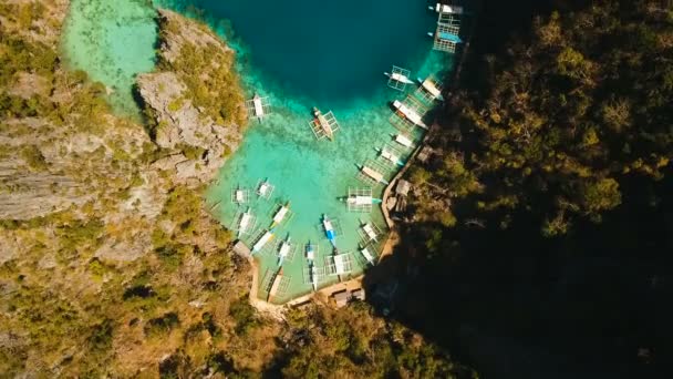 Kayangan 호수, 필리핀, 코, 팔 라 완에서 beautyful 라군. — 비디오