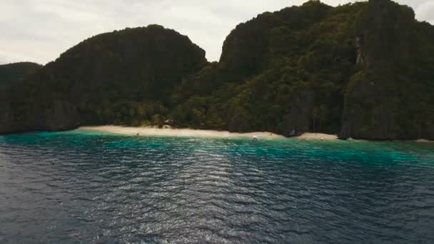 Plage tropicale, vue aérienne. Île tropicale . — Video