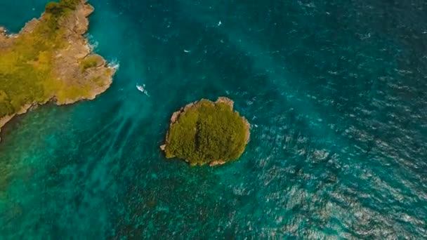 Vue aérienne belle île tropicale. Boracay île de Philippines . — Video