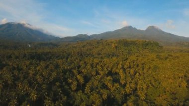 Tropikal orman ile Dağları. Camiguin Adası Filipinler.