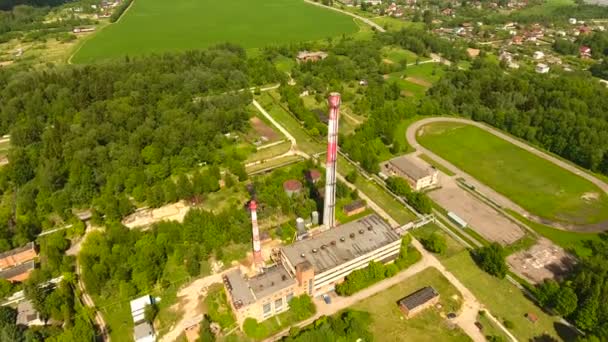 Теплова електростанція. Вид з повітря — стокове відео