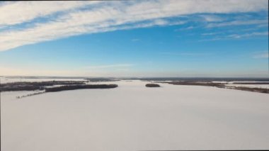 Kış manzara orman ile alan. Kış manzarası.