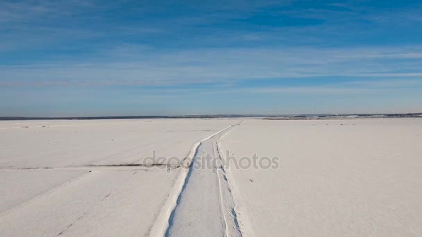 Winter snow field. Winter landscape. — Stock Video