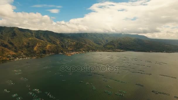 Visteelt in lake Taal. Luzon, Filipijnen. — Stockvideo