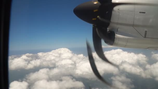 Vista de uma janela de avião. — Vídeo de Stock