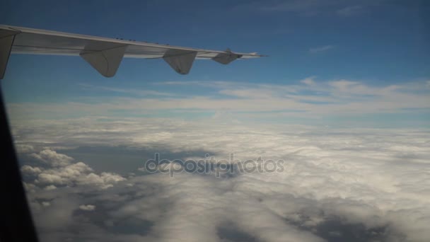 Vista dalla finestra di un aeroplano. — Video Stock