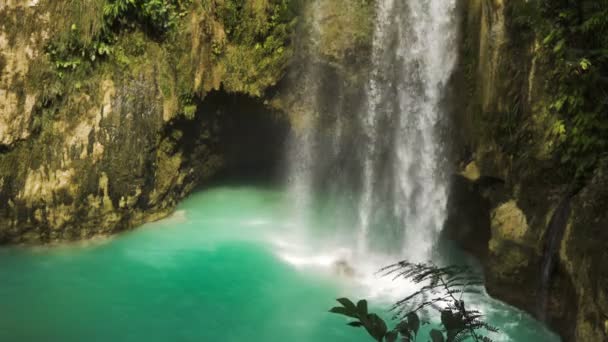 Красивый тропический водопад. Филиппины, Себу . — стоковое видео