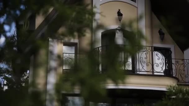 Wedding Dress in balcony. — Stock Video