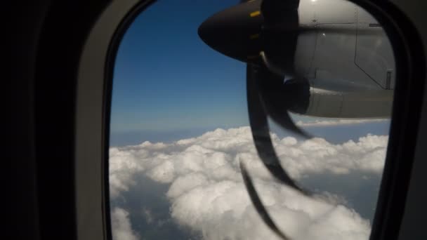 Θέα από παράθυρο αεροπλάνου. — Αρχείο Βίντεο
