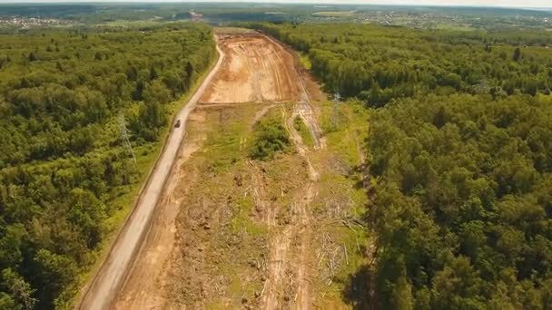 Anläggning av en ny väg. — Stockvideo