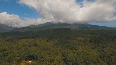 Tropikal orman ile Dağları. Camiguin Adası Filipinler.