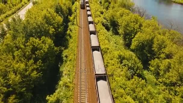 Train de marchandises sur le chemin de fer 