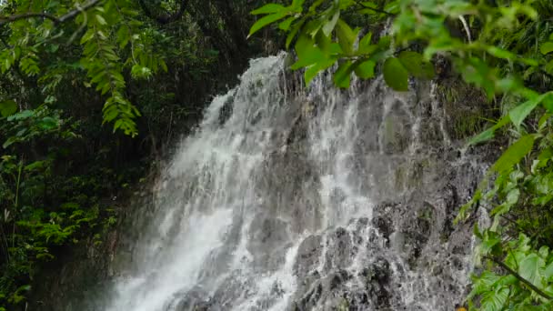 Pięknym tropikalnym wodospadem. Wyspa Cebu Filipiny. — Wideo stockowe