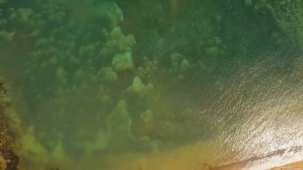 Vue aérienne lagune tropicale, mer, plage. Île tropicale. Catanduanes, Philippines . — Video