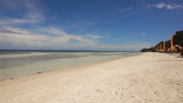 Mooi strand op het tropische eiland. Filippijnen, Bohol. — Stockvideo