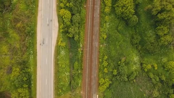 Widok z lotu ptaka na kolejowej — Wideo stockowe