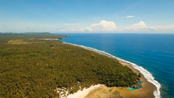 Magpupungko naturliga hällkar. Flygfoto: Filippinerna, Siargao. — Stockvideo