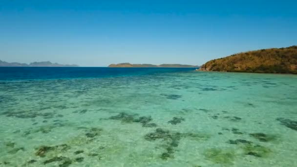 Water surface aerial view. Busuanga, Palawan, Philippines. — Stock Video