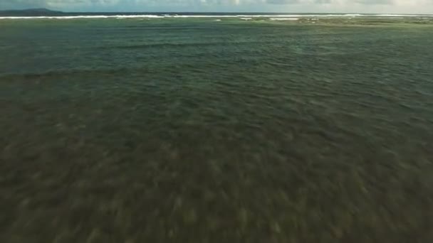 Water surface aerial view.Siargao island Philippines. — Stock Video