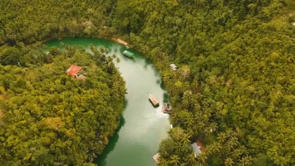 Loboc Fluss im Regenwald Philippinen, Bohol. — Stockvideo