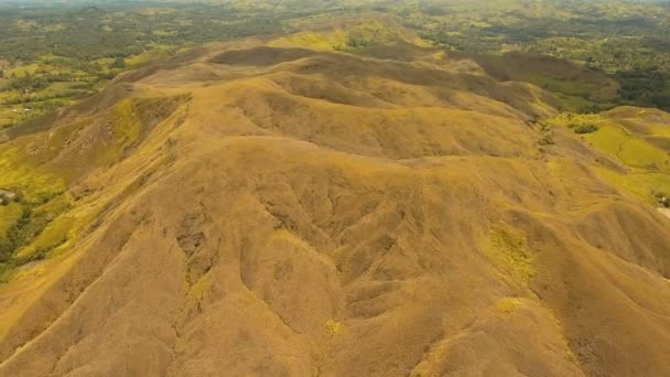 Kuperade landskapet på Bohol island, Filippinerna. — Stockvideo