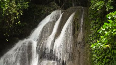 Güzel tropik şelale. Filipinler Bohol Adası.